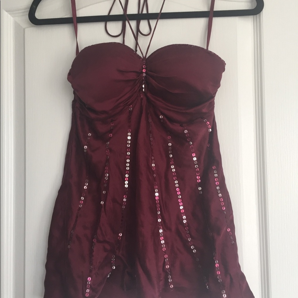 Halter Top Tank Top Charlotte Russe Maroon
